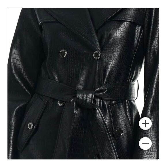 Vince Camuto faux leather long coat - Picture 3 of 4